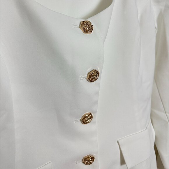 AMANDA UPRICHARD Long Sleeve Kya Romper in Ivory in Ivory Size Large - Picture 5 of 10